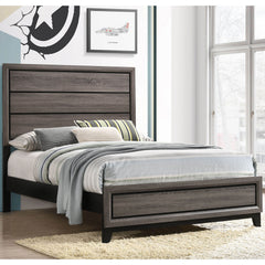 Cabrillo Grey Oak Wood Full Panel Bed