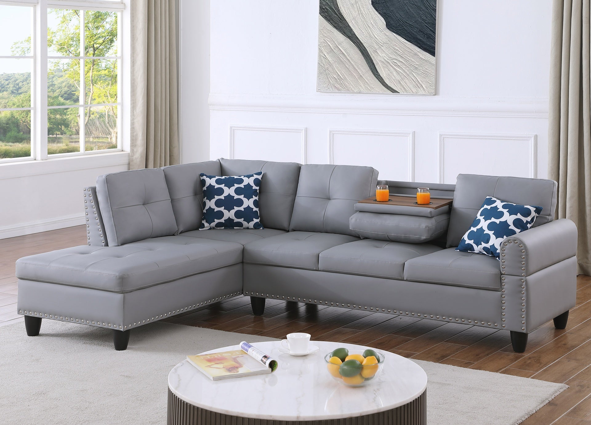 2 - Piece Irine Faux Leather Sectional Sofa
