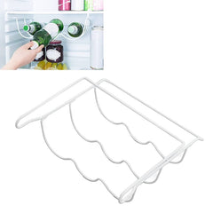 Wine bottle rack metal baked varnish hanging under shelf refrigerator three bottles White color