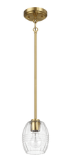 Vista Single Pendant Chain Hanging Light with Clear Glass - Satin Brass