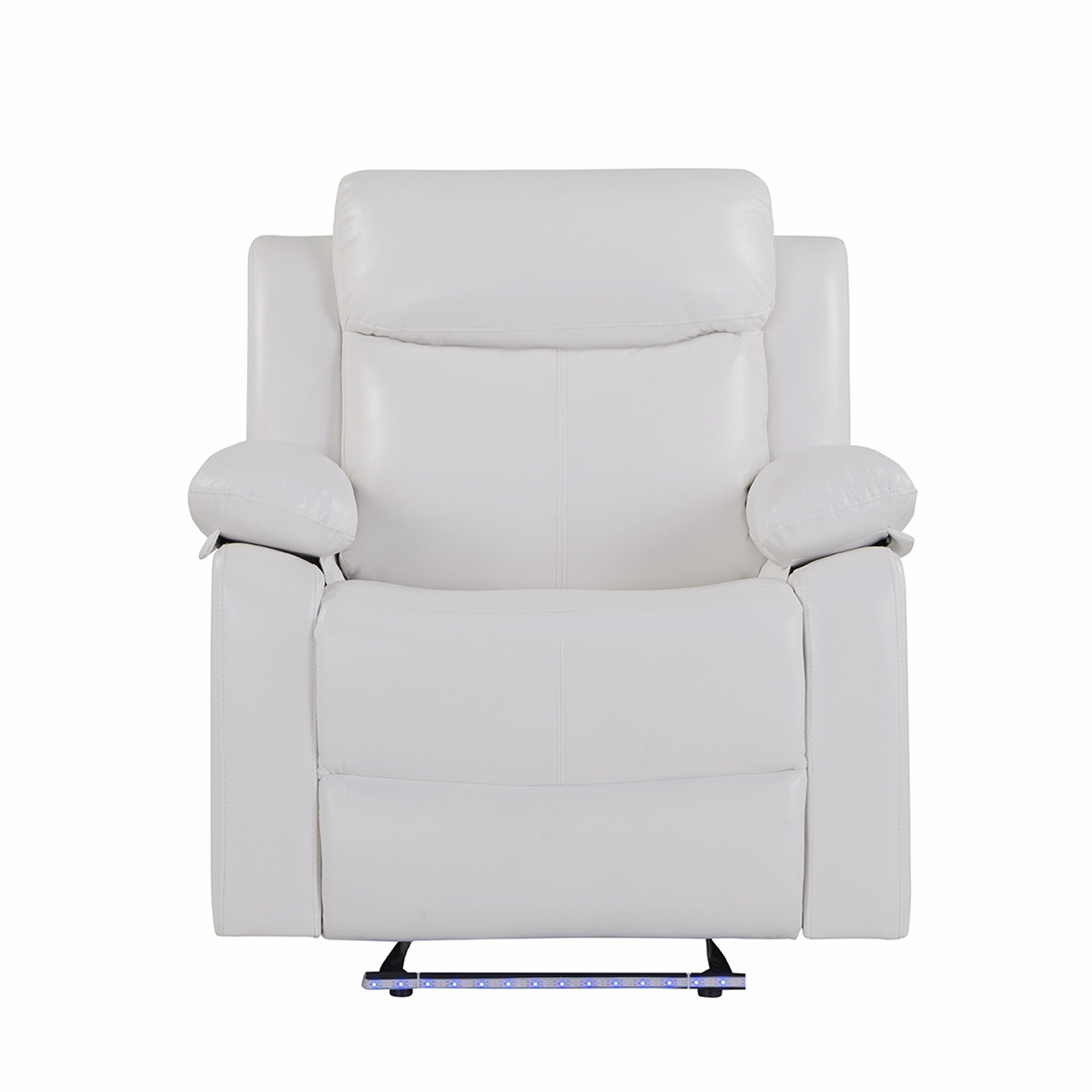 Blanche White Glider Recliner with LED Light