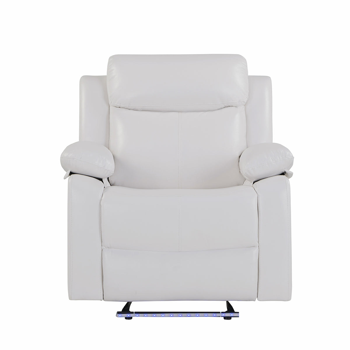 Blanche White Glider Recliner with LED Light