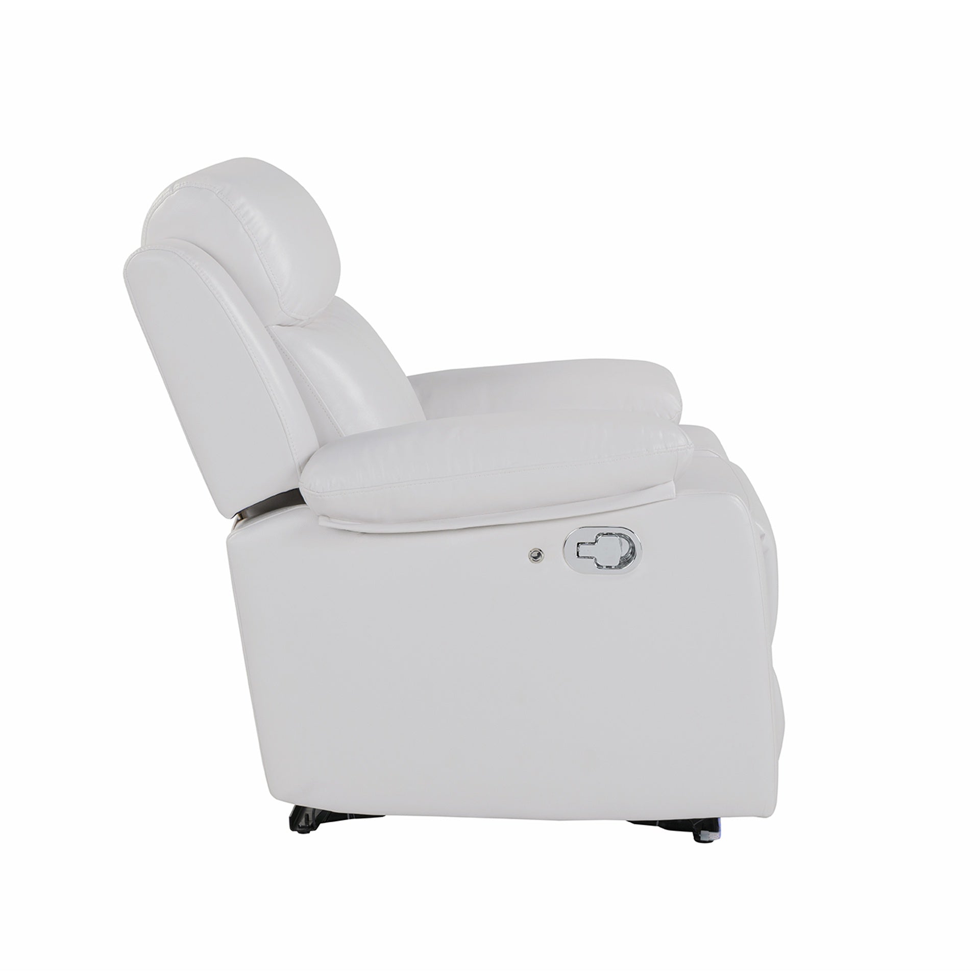 Blanche White Glider Recliner with LED Light