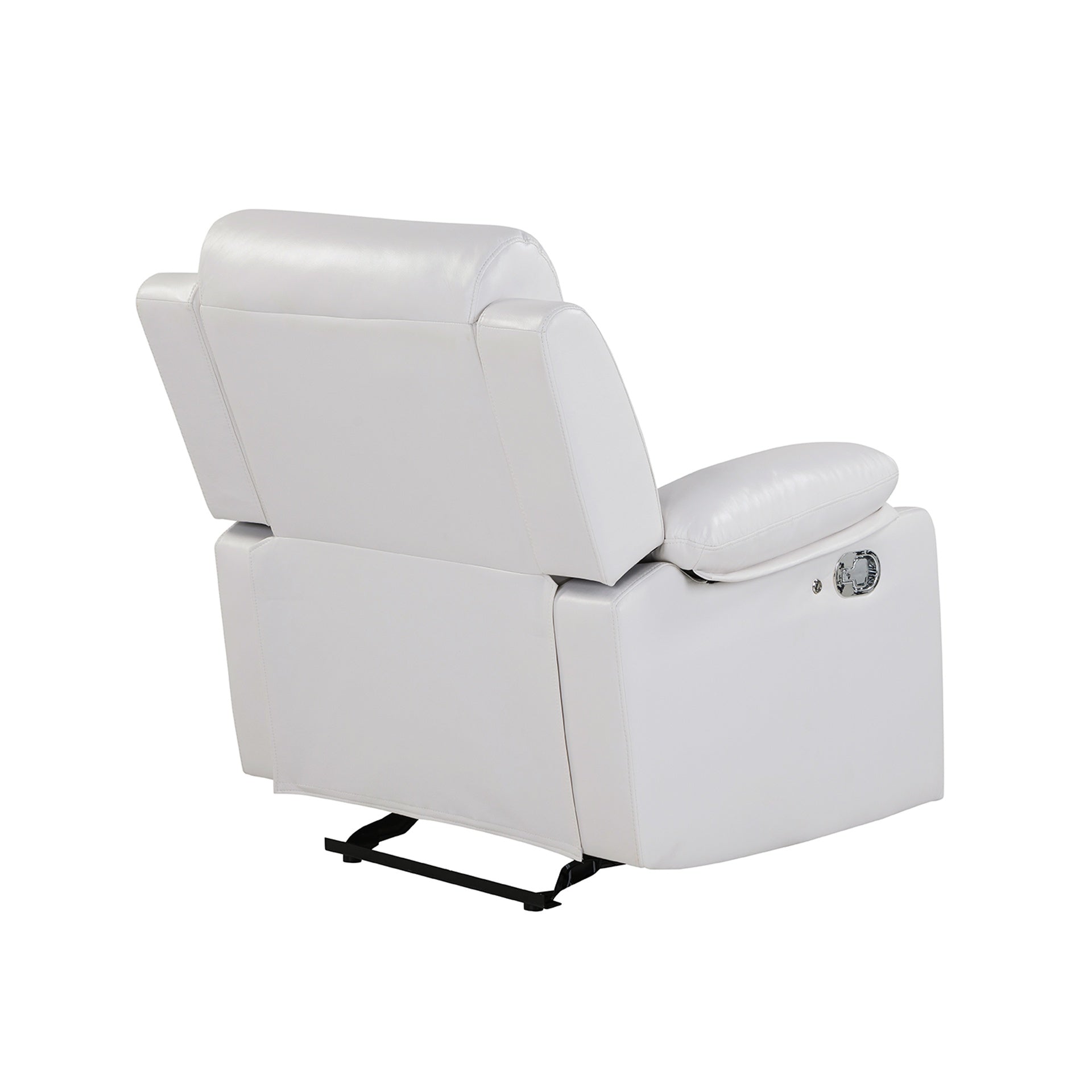 Blanche White Glider Recliner with LED Light