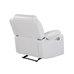 Blanche White Glider Recliner with LED Light