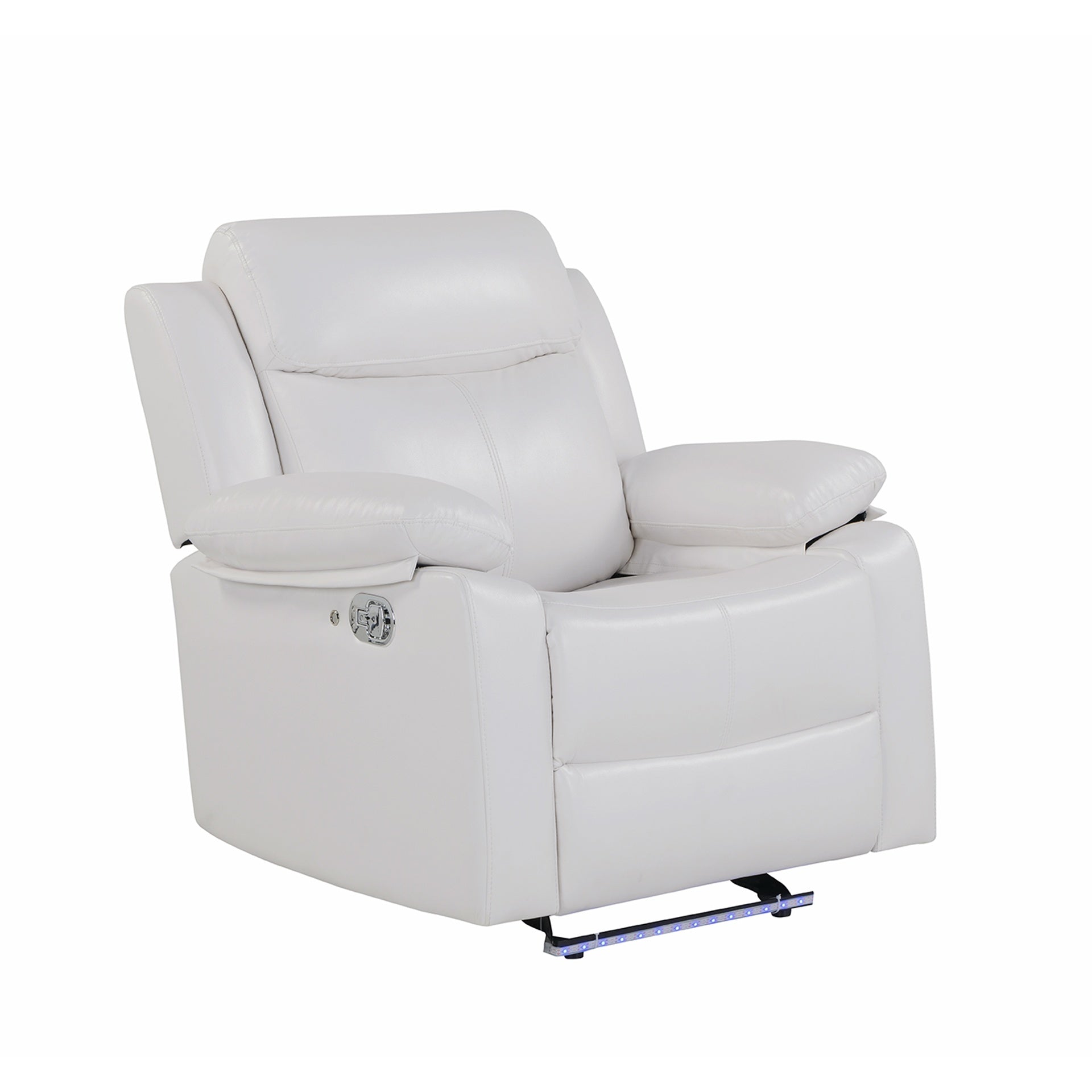 Blanche White Glider Recliner with LED Light