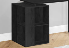 Computer Desk, Home Office, Left, Right Set-up, Storage Shelves, 55"l, Work, Laptop, Black Laminate, Black Metal, Contemporary, Modern