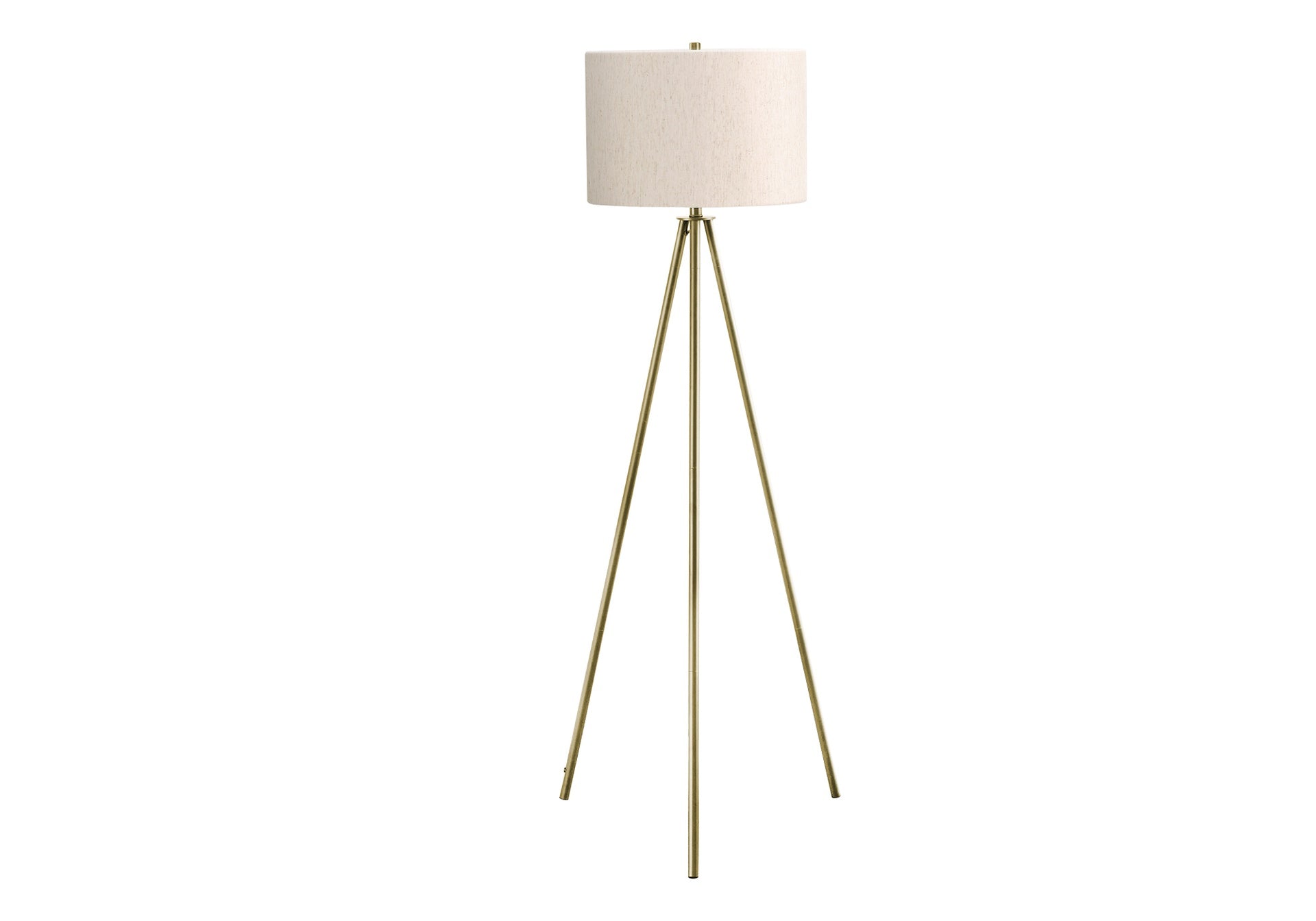Lighting, 63"h, Floor Lamp, Brass Metal, Ivory / Cream Shade, Contemporary