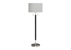 Lighting, 60"h, Nickel Metal, Grey Shade, Contemporary