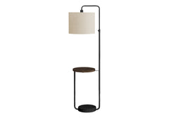 Lighting, 67"h, Floor Lamp, Usb Port Included, Black Metal, Ivory / Cream Shade, Contemporary