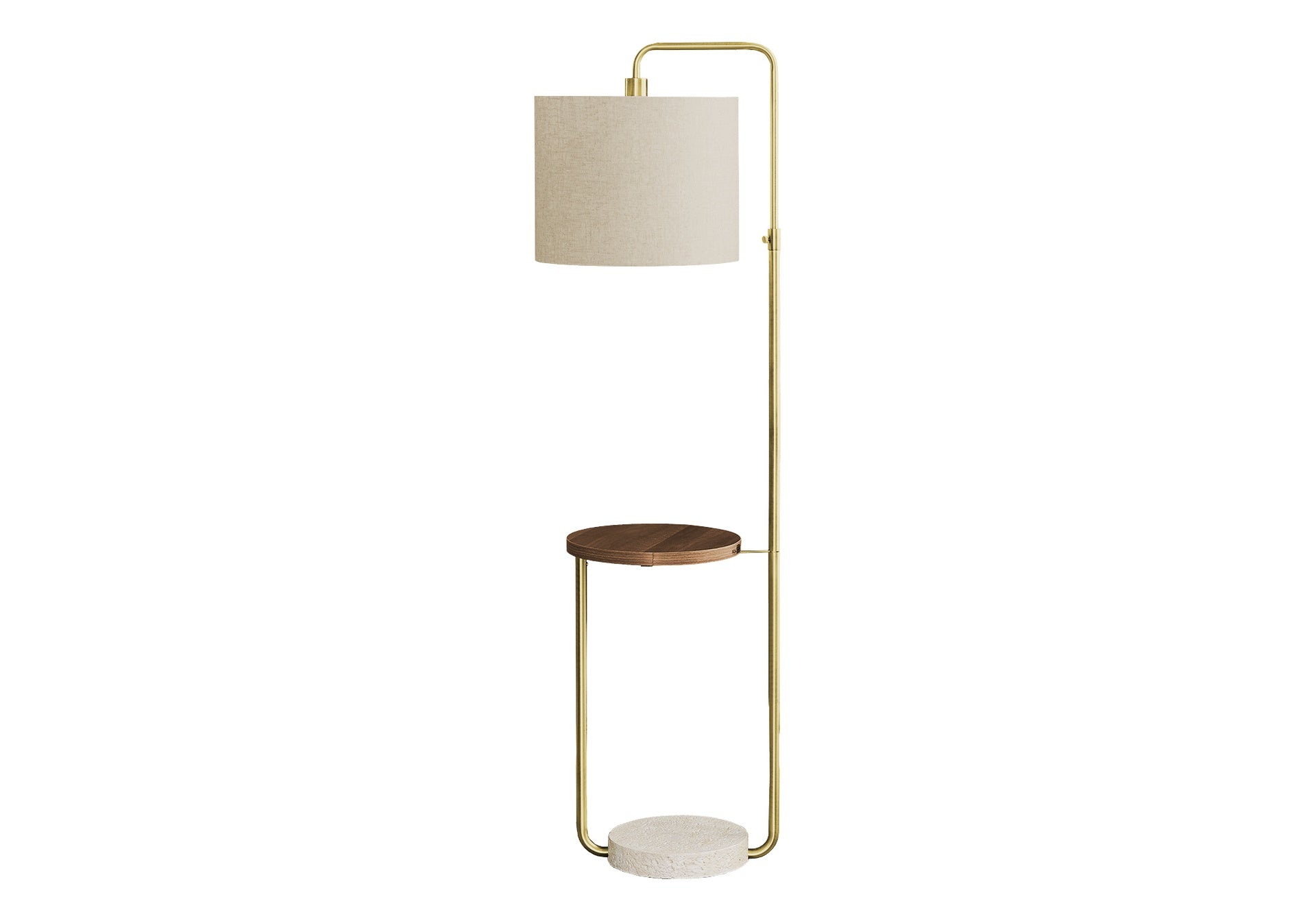 Lighting, 67"h, Floor Lamp, Usb Port Included, Brass Metal, Beige Shade, Contemporary