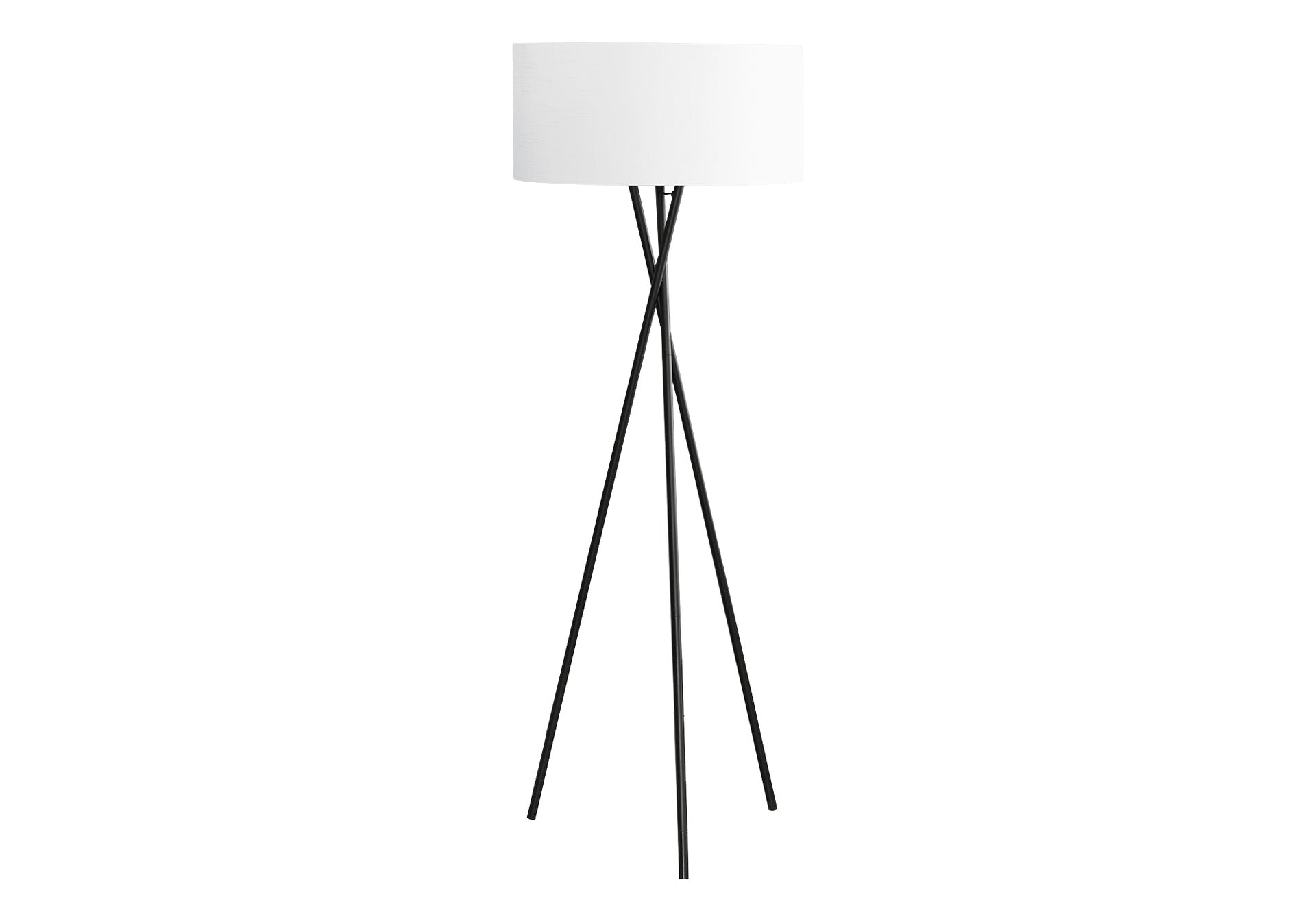 Lighting, 62"h, Floor Lamp, Black Metal, Ivory / Cream Shade, Contemporary