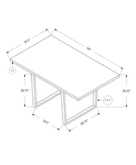 Dining Table, 60" Rectangular, Kitchen, Dining Room, Grey Laminate, Chrome Metal, Contemporary, Modern