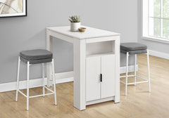 Dining Table, 48" Rectangular, Counter Height, Kitchen, Small, Storage, White Laminate, Contemporary, Modern