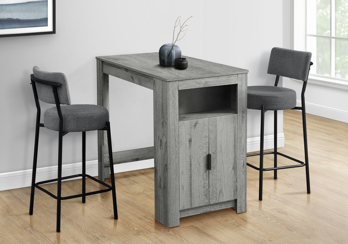 Dining Table, 48" Rectangular, Counter Height, Kitchen, Small, Storage, Grey Laminate, Contemporary, Modern
