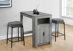 Dining Table, 48" Rectangular, Counter Height, Kitchen, Small, Storage, Grey Laminate, Contemporary, Modern