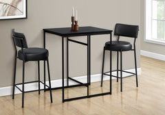 Dining Table, 32" Rectangular, Counter Height, Small, Laminate Top, Kitchen, Black Laminate, Black Metal, Contemporary, Modern