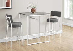 Dining Table, 32" Rectangular, Counter Height, Small, Laminate Top, Kitchen, Grey Laminate, White Metal, Contemporary, Modern