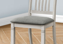 Dining Chair, 38" Height, Set Of 2, Side, Upholstered, Kitchen, Dining Room, Antique Grey, Grey Fabric, Transitional