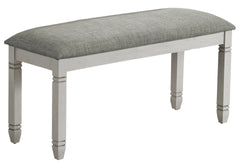 Bench, 41" Rectangular, Kitchen, Dining Room, Entryway, Bedroom, Upholstered, Wood, Grey Solid Wood, Grey Fabric, Transitional