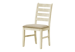 Dining Chair, 38" Height, Dining Room, Kitchen, Set Of 2, Side, Upholstered, Antique White, Beige Linen Look, Transitional