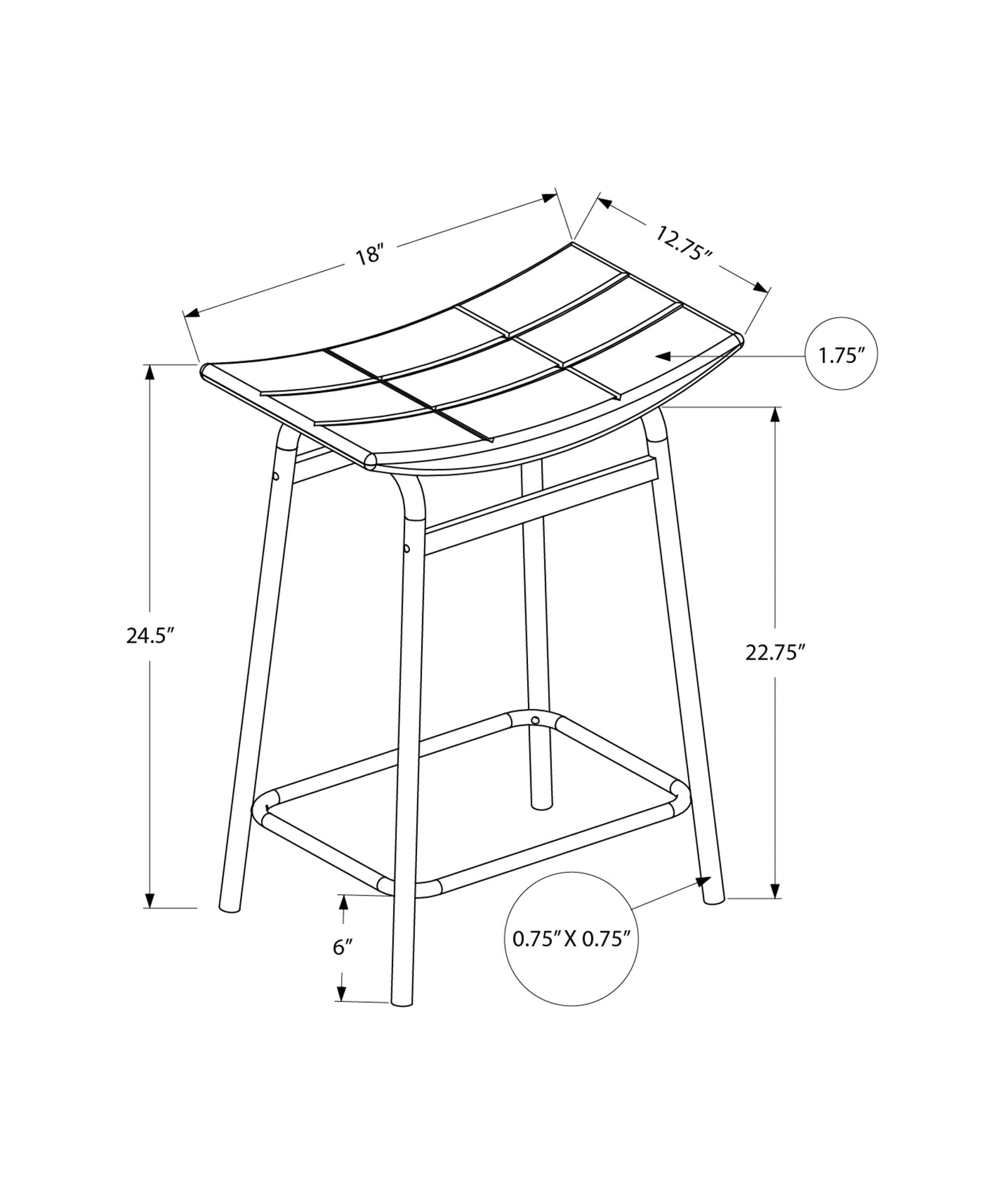 Barstool, Counter Height, Set Of 2, Kitchen, Grey Fabric, White Metal, Contemporary, Modern