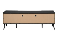 Tv Stand, 72 Inch, Console, Media Entertainment Center, Storage Drawer, Black Laminate, Mid Century, Modern