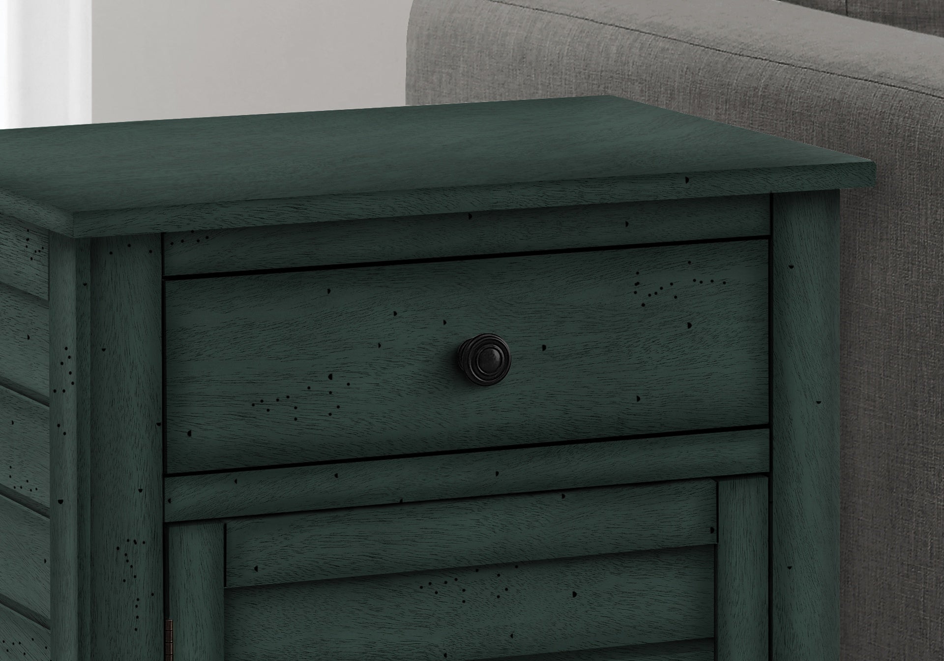 Accent Table, Nightstand, Storage Drawer, End, Side Table, Bedroom, Lamp, Storage, Antique Blue Veneer, Transitional