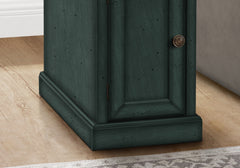 Accent Table, End, Side Table, Nightstand, Narrow, Bedroom, Lamp, Storage Drawer, Antique Blue Veneer, Traditional