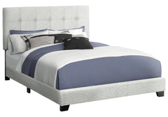 Bed, Queen Size, Upholstered, Frame Only, Bedroom, Light Grey Boucle, Transitional