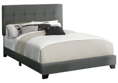 Bed, Bedroom, Frame Only, Queen Size, Upholstered, Dark Grey Boucle, Transitional