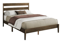Bed, Queen Size, Frame Only, Platform Bed, Bedroom, Walnut Solid Wood Legs, Walnut Wood Frame, Contemporary, Modern