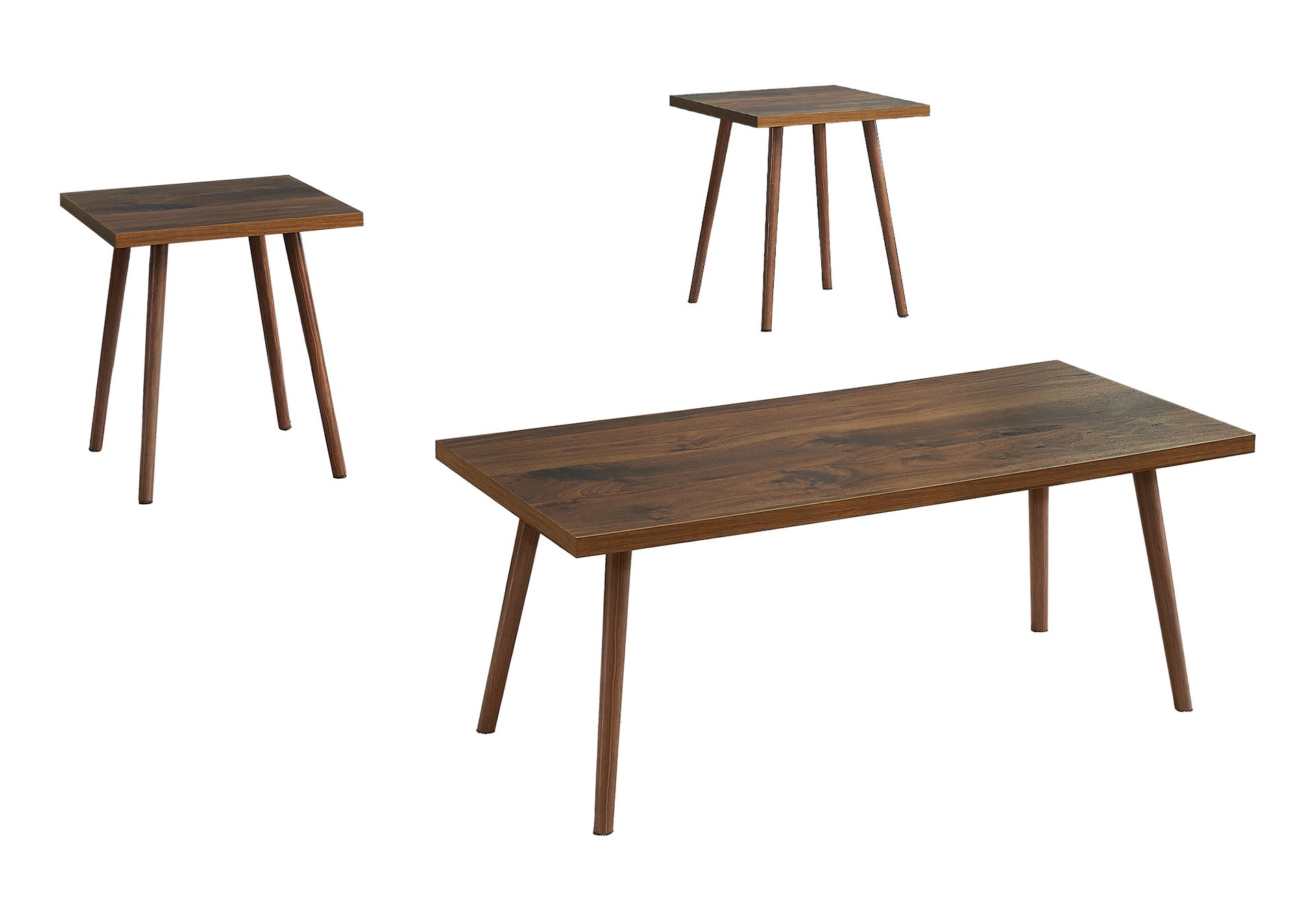 Table Set, 3pcs Set, Accent, Coffee, End, Living Room, Dark Walnut, Contemporary, Modern