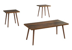 Table Set, 3pcs Set, Accent, Coffee, End, Living Room, Dark Walnut, Contemporary, Modern