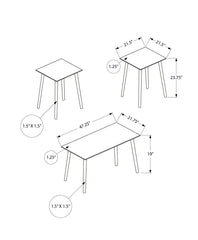 Table Set, 3pcs Set, Accent, Coffee, End, Living Room, Dark Walnut, Contemporary, Modern