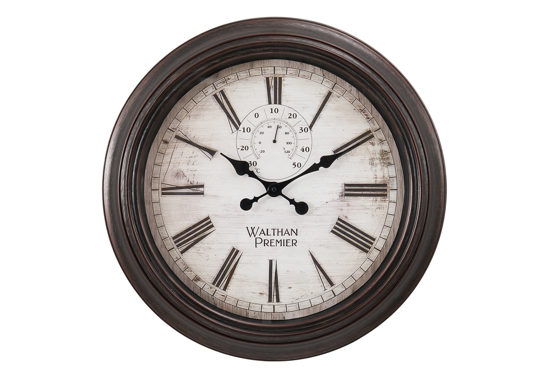Clocks, 20" Round, Wall Clock, Brown, Transitional