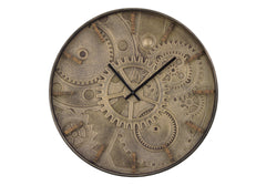 Clocks, 20" Round, Wall Clock, Brown, Transitional