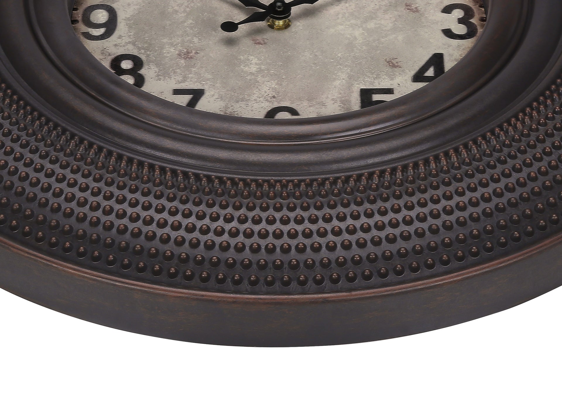 Clocks, 20" Round, Wall Clock, Antique Brown, Transitional