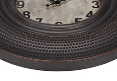 Clocks, 20" Round, Wall Clock, Antique Brown, Transitional