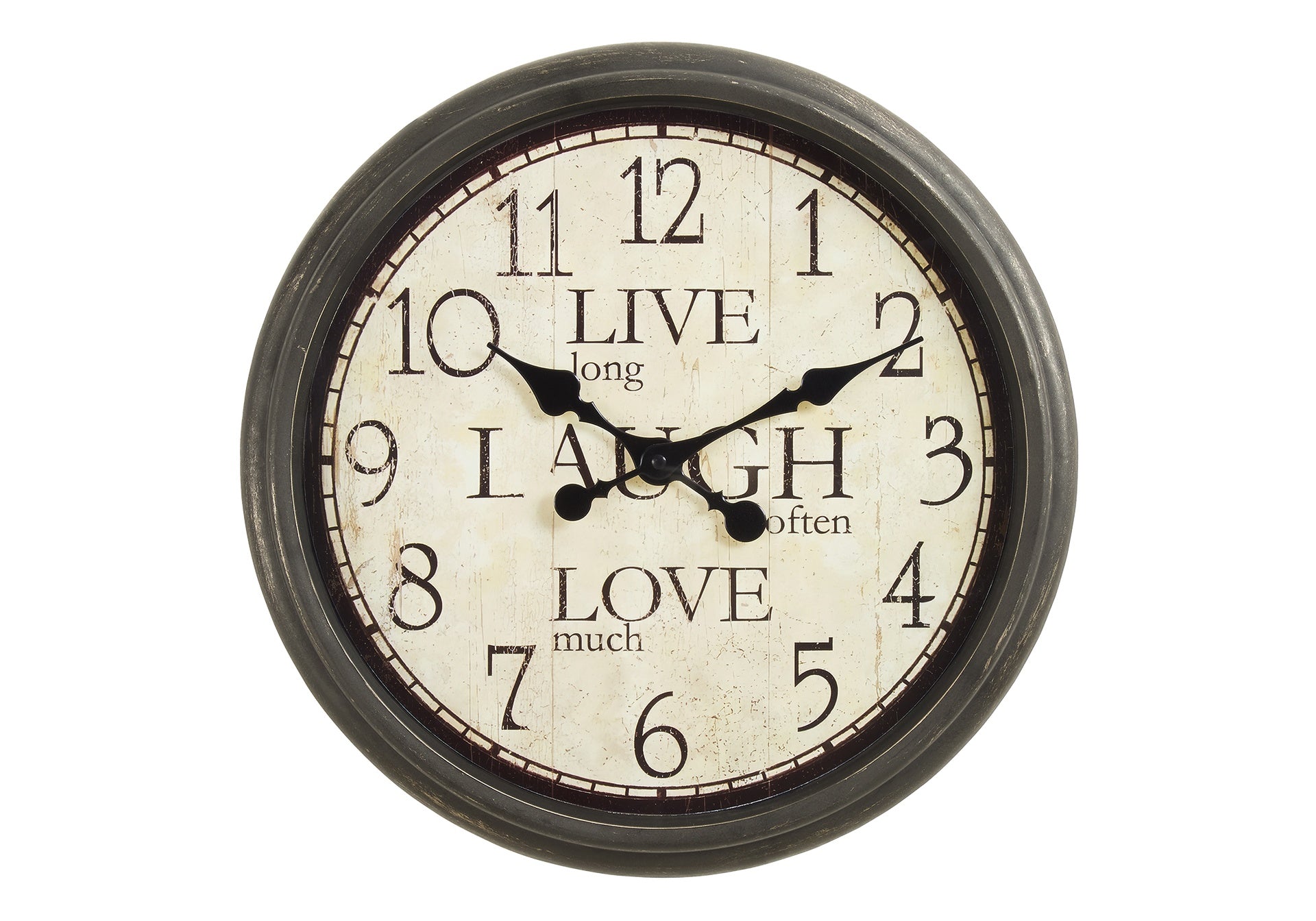 Clocks, 16" Round, Wall Clock, Antique Brown, Transitional