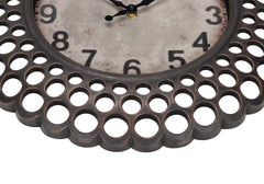 Clocks, 16" Round, Wall Clock, Dark Brown, Transitional