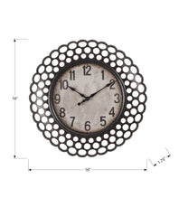 Clocks, 16" Round, Wall Clock, Dark Brown, Transitional