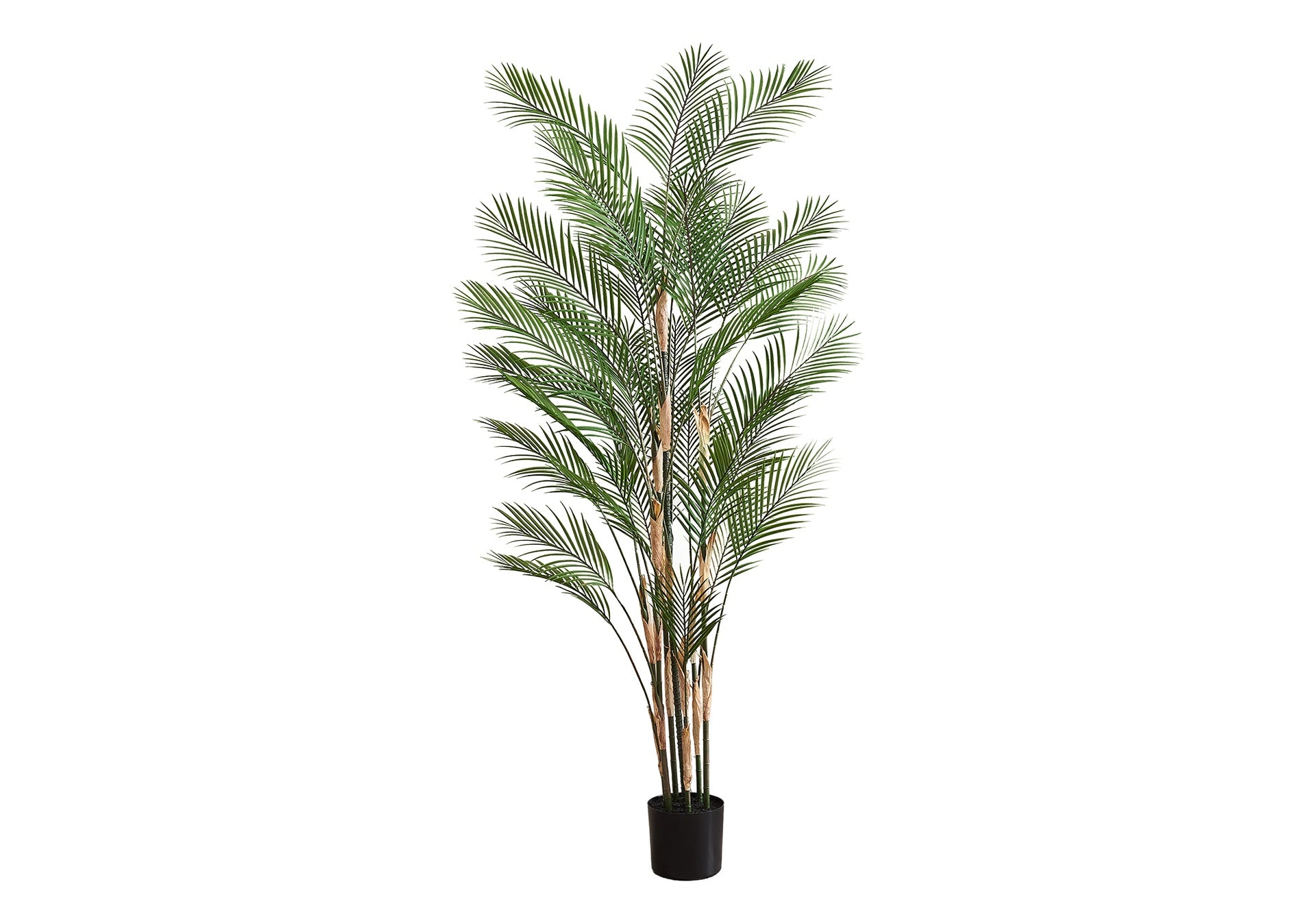 Artificial Plant, 83" Tall, Palm Tree, Decorative, Floor, Indoor, Potted, Real Touch, Green Leaves, Black Pot