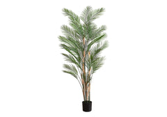 Artificial Plant, 83" Tall, Palm Tree, Decorative, Floor, Indoor, Potted, Real Touch, Green Leaves, Black Pot