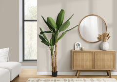 Artificial Plant, 83" Tall, Banana Tree, Indoor, Decorative, Faux, Floor, Potted, Real Touch, Green Leaves, Black Pot