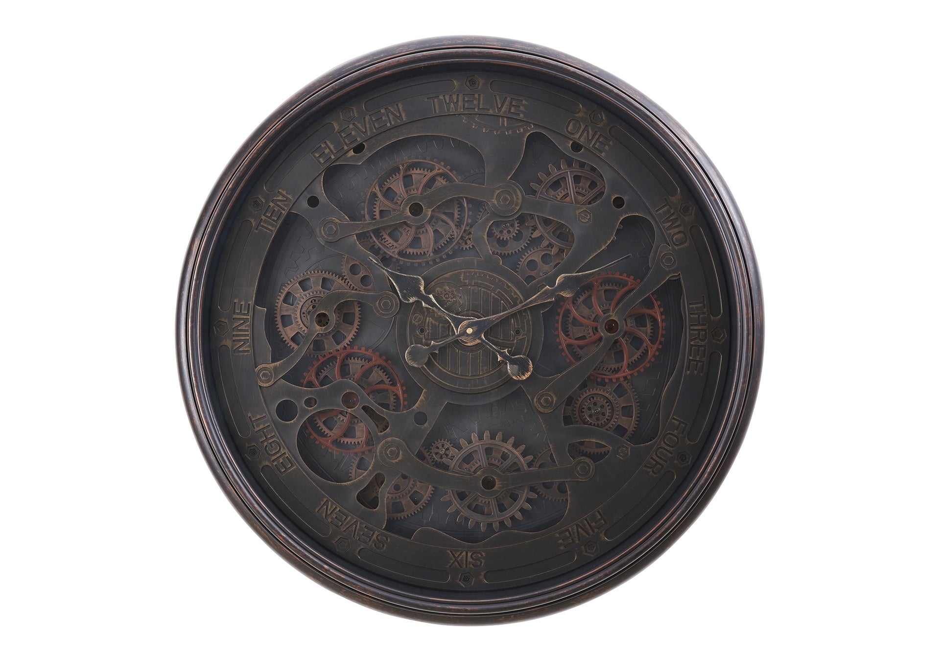 Clocks, 30" Round, Gear Mechanism, Large Oversized, Wall Clock, Black, Transitional