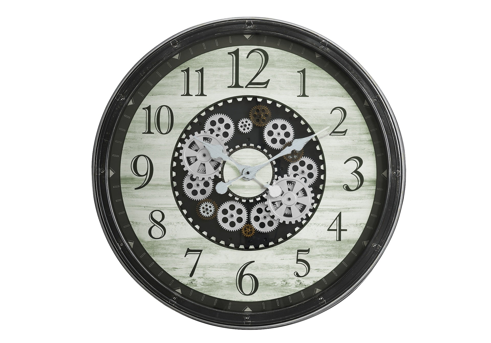 Clocks, 30" Round, Gear Mechanism, Large Oversized, Wall Clock, Brown, Transitional