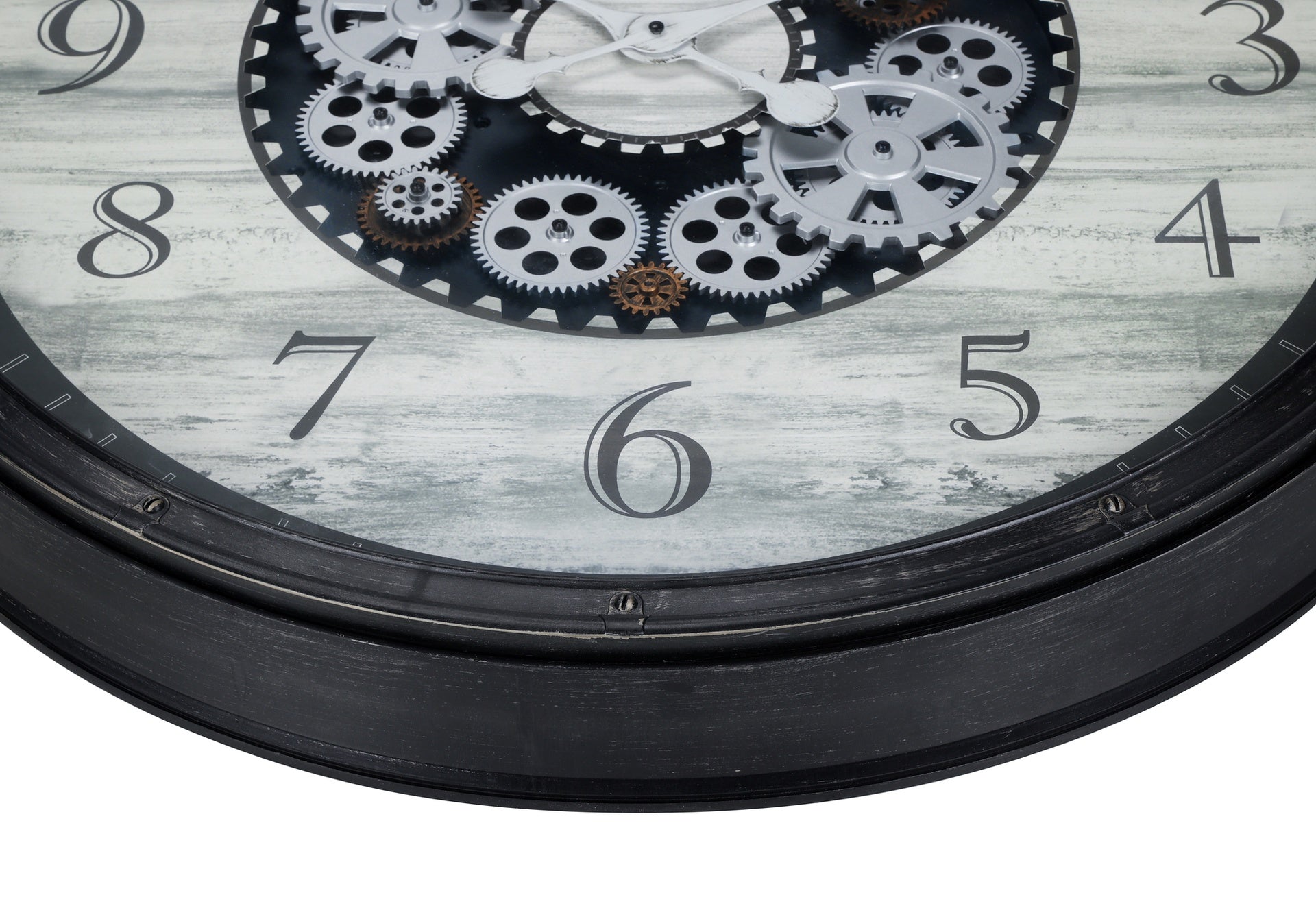 Clocks, 30" Round, Gear Mechanism, Large Oversized, Wall Clock, Brown, Transitional