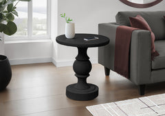 Accent Table, 25"h, Indoor Or Outdoor, Bedroom, End, Living Room, Nightstand, Round, Side Table, Black, Transitional