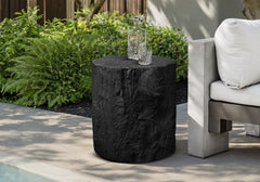 Accent Table, 25"h, Indoor Or Outdoor, Drum, End, Nightstand, Round, Side Table, Living Room, Bedroom, Black, Contemporary, Modern